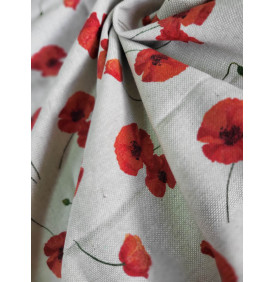 Toile PolyCoton : Poppy. Rouge (Coupon Grand Format) - Tissus LM