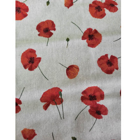 Coupon Toile Palace Poppy Rouge (50 x 140 cm) - Tissus LM