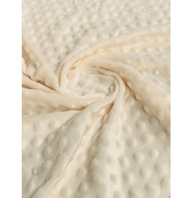 Coupon Minky Bubble Écru – 50x70 cm – Tissu Ultra Doux 260 g/m² – 100% Polyester