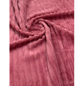 Doudou "Minky Stripe" Rose de Bois - Tissus LM