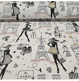 Coupon Coton "Moi Paris"                 
Doré - Tissus LM