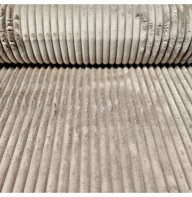 Velours Grosses Côtes : Hannibal. Taupe - Tissus LM