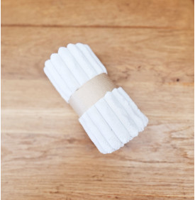 Coupon Velours Larges Côtes 15 mm : Hannibal. Écru (Petit Format) - Qualité Ameublement