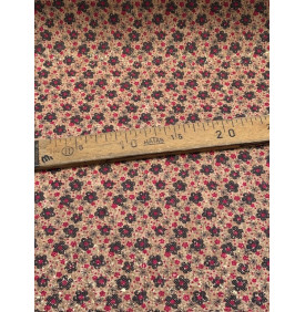 Tissu Liège "Fleur"              Naturel, Noir - Tissus LM