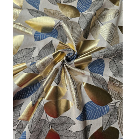 Toile Palace : Folior Foil. Bleu - Tissus LM