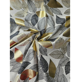 Coupon Toile Palace "Folior Foil" Noir - 50 x 70 cm - Tissu Ameublement