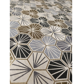 Coupon Toile Palace "Faro Foil" Gris - 50 x 70 cm - Tissu Ameublement