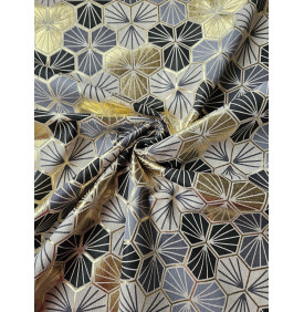 Coupon Toile Palace "Faro Foil" Gris - 50 x 70 cm - Tissu Ameublement