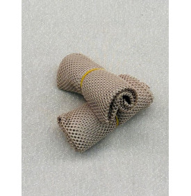 Coupon Filet Mesh Taupe – Maille 5 mm – Polyester – 50 x 70 cm – Tissu Respirant pour Sacs à Vrac & Accessoires
