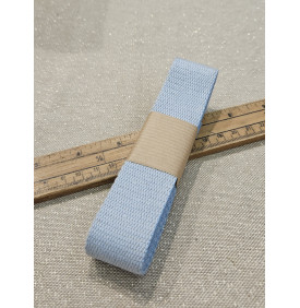 Sangle Coton : Lurex. Bleu Ciel / Doré - Tissus LM