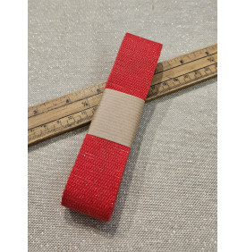 Sangle Coton : Lurex. Rouge / Argent - Tissus LM