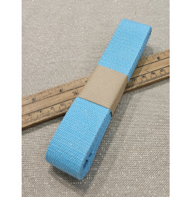 Sangle Coton : Lurex. Bleu Turquoise / Doré - Tissus LM
