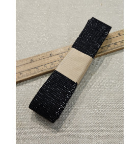 Sangle Coton : Lurex. Noir / Argent - Tissus LM