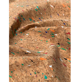 Coupon Liège Multicolore Naturel – 50 x 70 cm – Tissu Créatif pour DIY & Accessoires