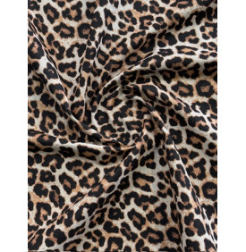 Coupon Toile Palace "Léopard Samba" Noir - 50x140 cm - Tissu Ameublement