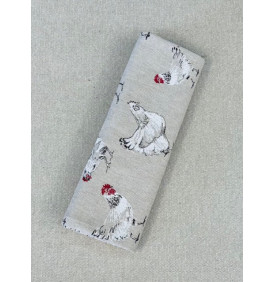 Coupon Toile Palace "Bianca" Blanc/ Noir - 50 x 140 cm - Tissu Ameublement