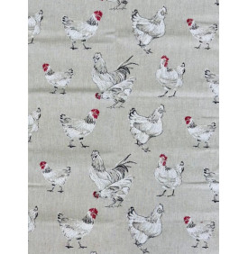 Coupon Toile Palace "Bianca" Blanc/ Noir - 50 x 140 cm - Tissu Ameublement