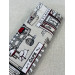 Toile PolyCoton : Artisans. Noir/ Rouge Noir/ Rouge (Coupon Grand Format) - Tissus LM