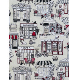 Tissu Palace – Artisans – Noir & Rouge | Coupon 50x140 cm