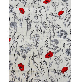 Coupon Toile Palace Graminées – Rouge – 50 x 140 cm - Tissus LM