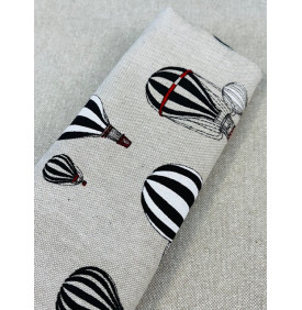 Coupon Toile Palace "Tuileries" Rouge / Noir - 50 x 140 cm - Tissu Ameublement