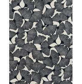 Coupon Toile Palace Gingko Wax – Noir – 50 x 140 cm | Tissus LM