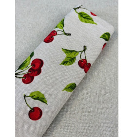 Toile PolyCoton : Cerises. Rouge (Coupon Grand Format) - Tissus LM