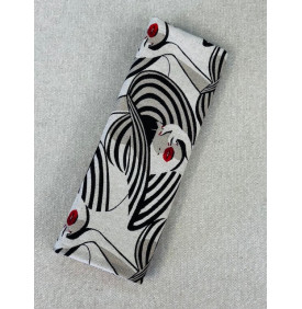 Coupon Toile Palace "Glam Chic" Noir/ Rouge - 50 x 140 cm - Tissu Ameublement