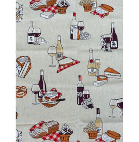 Coupon Toile Palace "Apéro" Multicolore - 50 x 140 cm - Tissu Ameublement