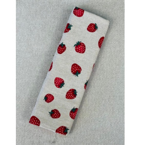 Coupon Toile Palace "Fraises" Rouge - 50 x 160 cm - Tissu Ameublement