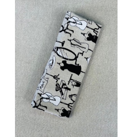 Coupon Toile Palace "Dressing" Noir - 50x140 cm - Tissu Ameublement