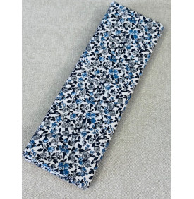 Coupon Coton Enduit “Léonie” Ivoire / Bleu – 50 x 160 cm – Tissu Imperméable