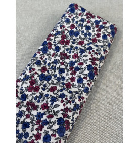 Coton Enduit "Léonie" Bleu / Rouge