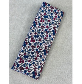 Coton Enduit – Léonie Bleu/Rouge – Mini Fleurs | Coupon 50x160 cm