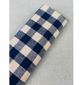 Tissu Vichy à carreaux 2cm - bleu/ naturel (Coupon Grand Format) - Tissus LM