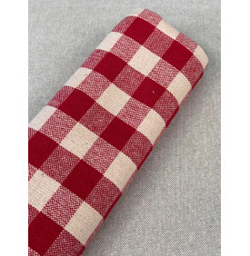 Tissu Vichy à carreaux 2cm - Rouge/ naturel (Coupon Grand Format) - Tissus LM