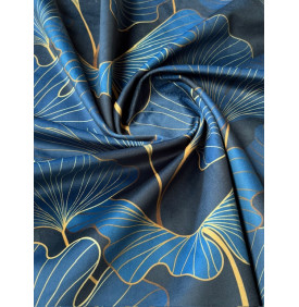 Tissu Velours Tiffany. Bleu/ Or (Coupon Petit Format) - Tissus LM