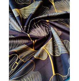 Tissu Velours Tiffany. Noir/ Or (Coupon Petit Format) - Tissus LM