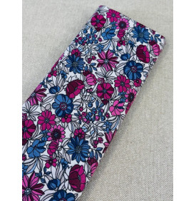 Coton Enduit "Apolline" Bleu/ Rouge