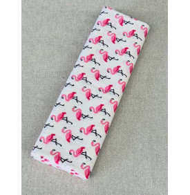 Coton Enduit – Flamingo Crème Rose – Motif Flamant Rose | Coupon 50x160 cm