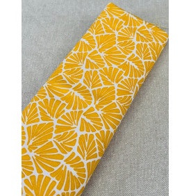 Coupon Coton Enduit / Motif Graphique - Antibes Jaune & Blanc