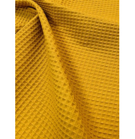 Coupon éponge Nid d'Abeille Moutarde - Tissu Absorbant et Moderne