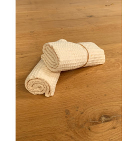 Coupon éponge Nid d'Abeille Écru - Tissu Absorbant et Moderne