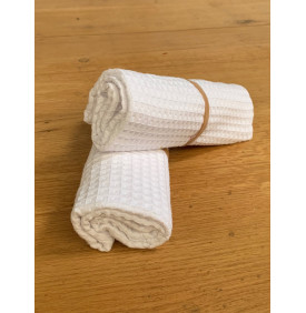 Coupon Éponge Nid d’Abeille "Blanc" – 50 x 70 cm – 230 g/m² – Tissu Absorbant & Léger