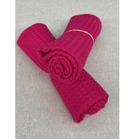 Coupon Éponge Nid d’Abeille "Fuchsia" – 50 x 70 cm – 230 g/m² – Tissu Absorbant & Léger