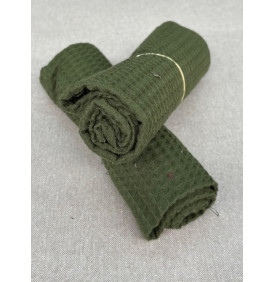 Coupon Éponge Nid d’Abeille "Kaki" – 50 x 70 cm – 230 g/m² – Tissu Absorbant & Léger