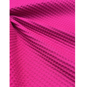 Tissu Éponge Nid d'Abeille Fuchsia- Tissu Absorbant et Moderne