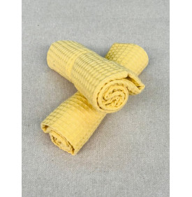 Coupon éponge Nid d'Abeille Vanille - Tissu Absorbant et Moderne