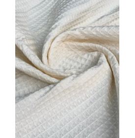 Tissu Éponge Nid d'Abeille Écru- Tissu Absorbant et Moderne