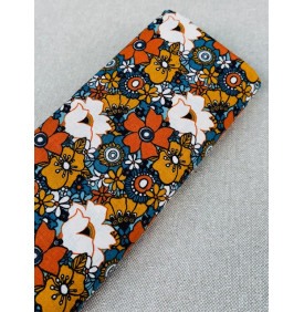 Coton Imprimé "Floralie Caramel" – 1 m x 140 cm – Tissu Fleuri Couture & Déco